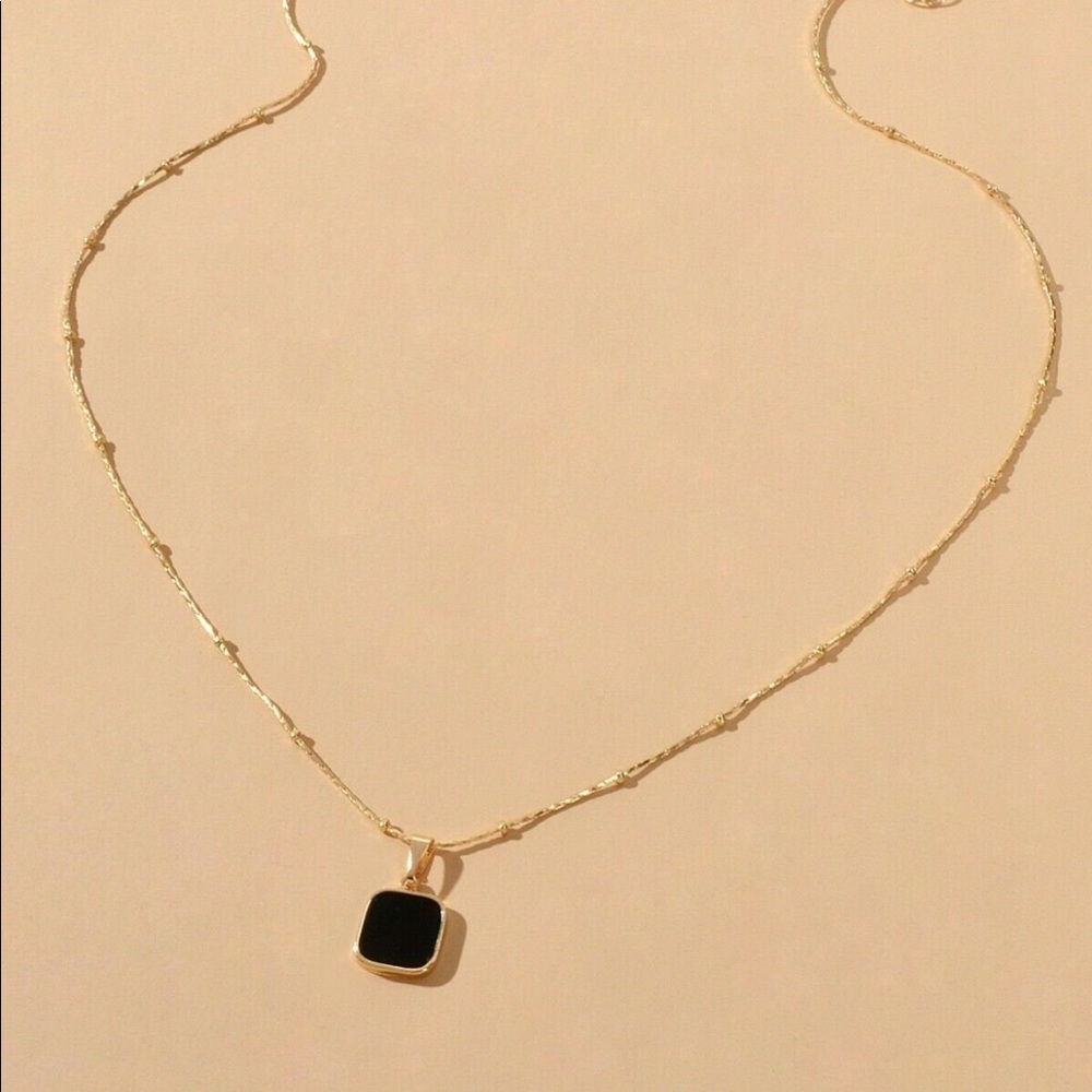 GP Black Square Necklace - Picture 2 of 4